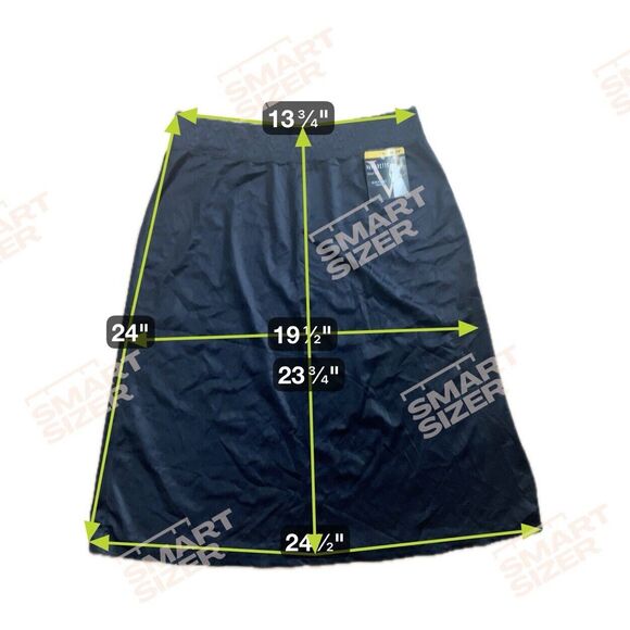 Vanity Fair Vassarette Half Slip Womens M 24” Long Black Sable Lace Waist - Picture 4 of 9